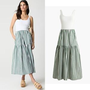 NWT J CREW Factory Striped tiered knit mixy dress